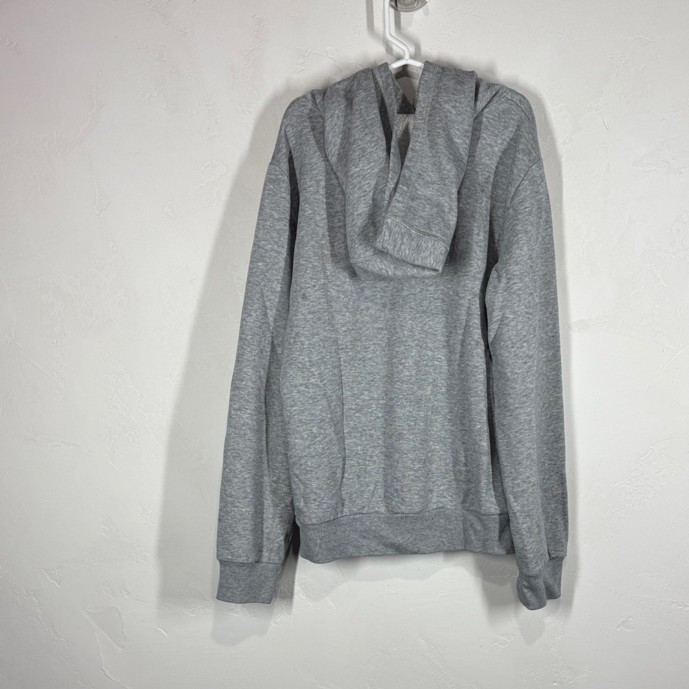 Adidas Heather Gray Hoodie with Navy Logo size 10/12 - Picture 5 of 9